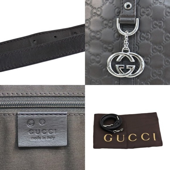 Gucci 2way Tote Shoulder Bag Sima Leather Dark Brown - Picture 7 of 7